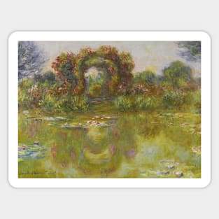 Water Lily Pond, Rose Bushes by Claude Monet Sticker